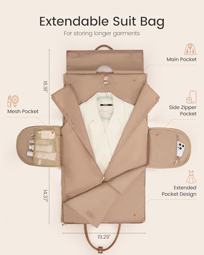 LOVEVOOK Convertible Travel Duffle Bag for Women Men, Garment Bag for Travel, Quilted Overnight Weekender Carry On Duffel Bags for Airplane, Suit Bags for Trip, Business