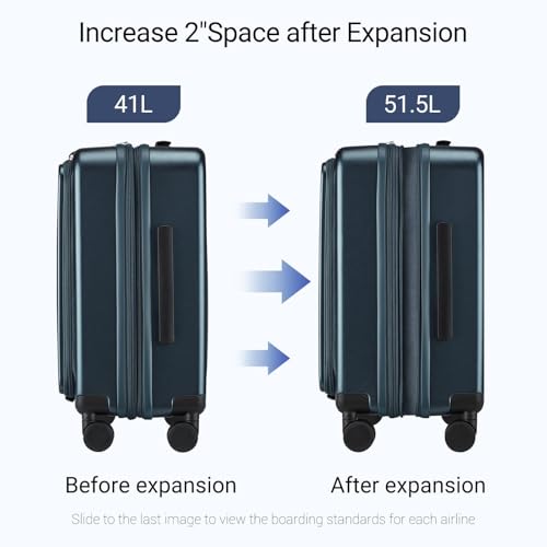 cllson Carry On Luggage with Top Opening, Expandable with Front Pocket and USB Charging Port, Lightweight with front compartment Rolling Suitcases with Fathers Day Gift for Dad Men Him Husband