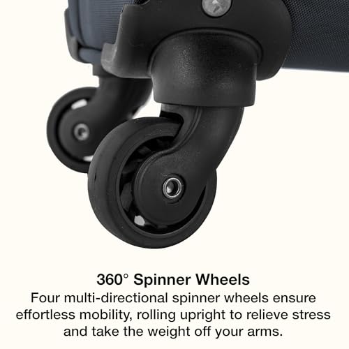 U.S. Traveler Anzio Softside Expandable Luggage with Spinner Wheels, Dark Grey, 30-Inch Large
