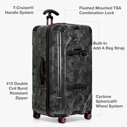 Traveler's Choice Maxporter II Polycarbonate Hardside Trunk with Spinner Wheels, Gray Camo, 31-Inch Large Trunk