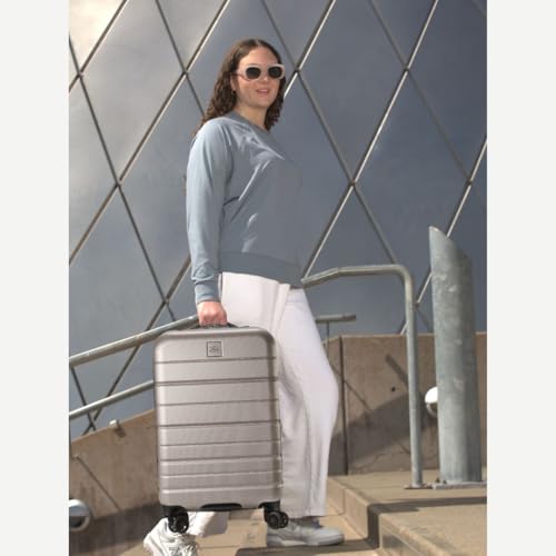 Skyway Epic 2.0 Hardside Lightweight and Durable ABS Shell Luggage, Spacious with 4-Wheel Spinners, Comfort Grip with Telescoping Handle, Men and Women, Bone, 3-Piece Set (20,24, 28)