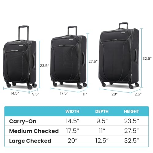 American Tourister 4 KIX 2.0 Expandable Softside Luggage with Spinner Wheels, 20 SPINNER, PURPLE ORCHID