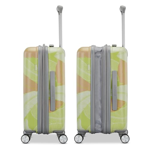 American Tourister Moonlight Hardside Expandable Luggage with Spinner Wheels, Palm, Carry-On 20-Inch
