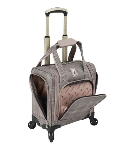 London Fog Brentwood IV 15" 4-Wheel Under the Seat Bag, Rose Charcoal
