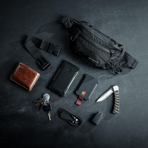 Eberlestock Bando Bag - Tactical Mens Fanny Pack w/Adjustable Waist Belt, Zippered Pockets, Compact Lightweight Belt Bag, Everyday Hip Pouch for Travel Outdoor Running Hunting, Black