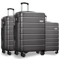 KEYTANG 3-Piece Hardshell Luggage Set(20/24/28), Lightweight Expandable Suitcase with TSA Lock and Double Spinner Wheels, 20% Expansion for Extra Packing, Carry-On and Checked Bags, Grey