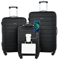 Wrangler Smart Spinner Hardside Luggage, 3 Piece Set, Black