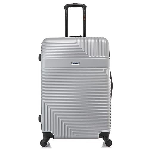 InUSA RESILIENCE Luggage with Spinner Wheels | Durable Lightweight Hardside Suitcase, Traveling Suitcases, Travel Bag with Handle and Trolley | 28-Inch Large Checked Luggage | Silver