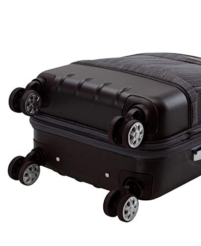 Rockland Milan Hybrid Spinner Wheel 3 Piece Luggage Set (20"/24"/28"), Brown