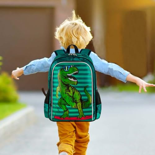 gxtvo 5PCS Kids Luggage Set with Wheels for Boys, Cool Dinosaur Rolling Carry-On Suitcase for Toddler Children