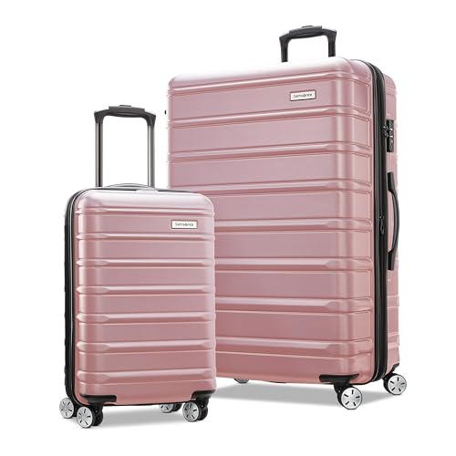 Samsonite Omni 2 Hardside 2 Piece Set - Includes Global Carry-On & Large Checked Suitcases - 360° Dual Spinner Wheels - Integrated TSA Lock & Expansion - Amazon Exclusive - Rose Gold