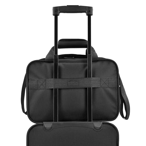 U.S. Traveler Rio 14" Travel Tote Bag, Lightweight 1200D Carry-On Bag for Women & Men, Black