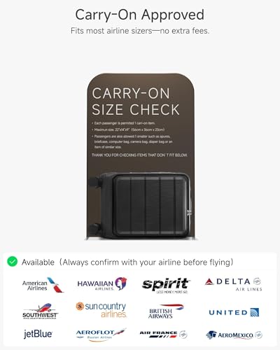 Carry On Luggage 22 x 14 x 9 Airline Approved, H1F Front Pocket Hardside Suitcase with Spinner Wheels, TSA Lock, Includes Tote Bag (FX-Lite, Beige, 3 Piece Sets)