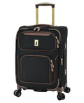 London Fog Nottingham 20 Inch Expandable Spinner Carry on Softside Suitcase, Black Chestnut