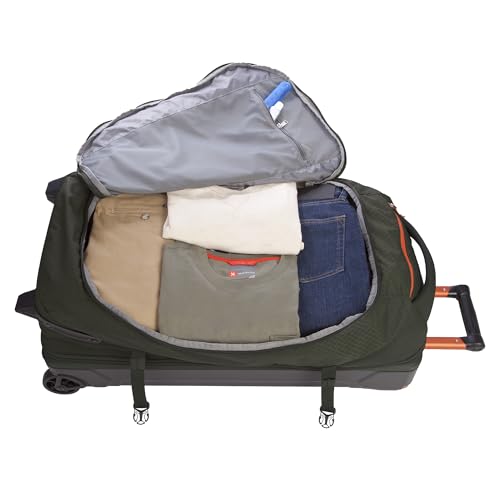 Eddie Bauer Expedition Rolling Duffel Bag with Wheels | Travel | Check-In | Luggage | Rugged | Durable - Dark Thyme, 30"