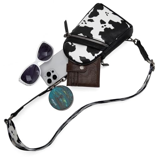 Montana West Western Cow Print Crossbody Sling Bags for Women Small Cross Body Fanny Pack Purse MWC-3353BK