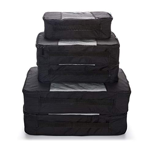 Travel Wise Packing Cubes for Travel - 5 Piece Set with Pattern Design, Lightweight Ripstop Nylon Luggage Organizers with Mesh Panel, Small Medium Large Sizes