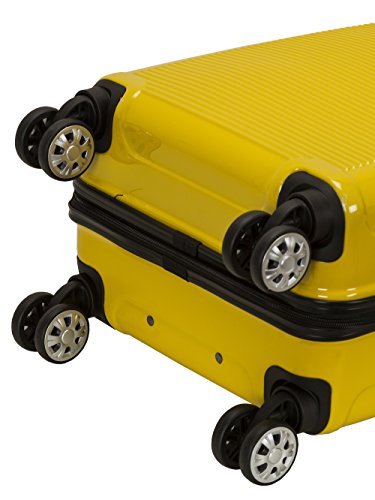Rockland Horizon Hardside 3 Piece Spinner Wheel Luggage Set, (20"/24"/28"), Yellow