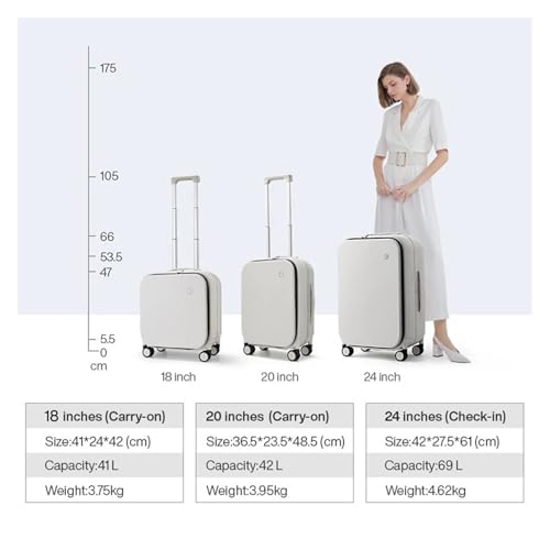 XTKSMAYY Compatible For Mixi Aluminum Frame Suitcase Carry On Rolling Luggage Beautiful Boarding Cabin 18 20 24 Inch M9260(Sapphire Blue,18Inches 450mm)
