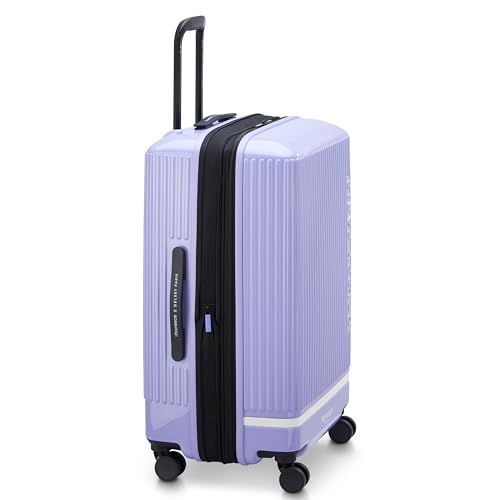 florence by mills Spin Me Away Hardside Expandable Luggage with Spinner Wheels, Lavender, Checked-Medium 24 Inch