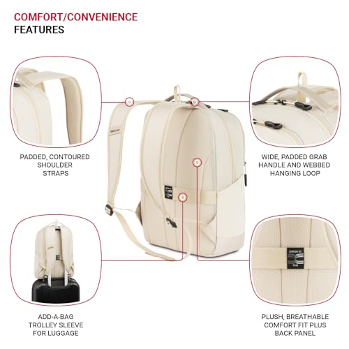 SwissGear Orientation Laptop Backpack, Sandshell, 17"x12"x7"