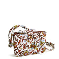 Vera Bradley Women's Premium Cotton Zip Card Pouch Lanyard, Marrakesh Vines Cream, One Size