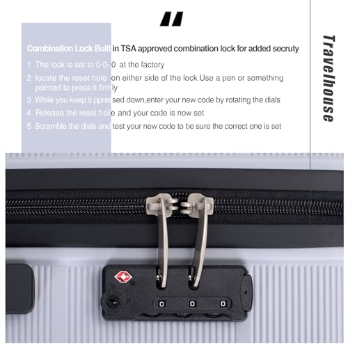 Tripcomp Luggage 3 Piece Sets Suitcase Set with Double Spinner Wheels, Lightweight Carry On Hardside Travel Luggage with TSA Lock, (20/24/28) (Silver)