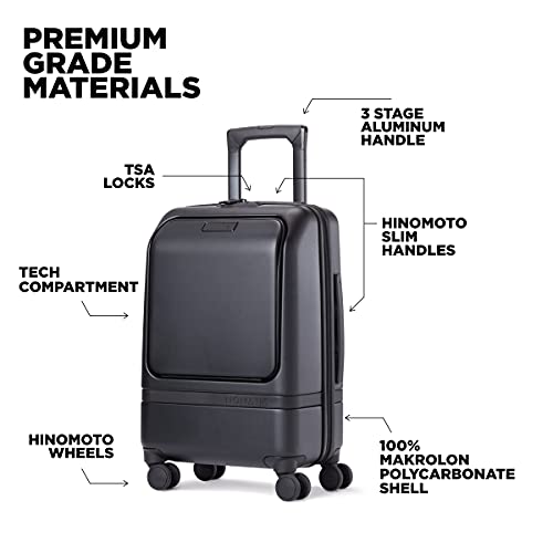 NOMATIC Carry-On Executive Luggage Perfect for 1-3 Day Trips, Hard Case Luggage for Men and Women, with Tech Case