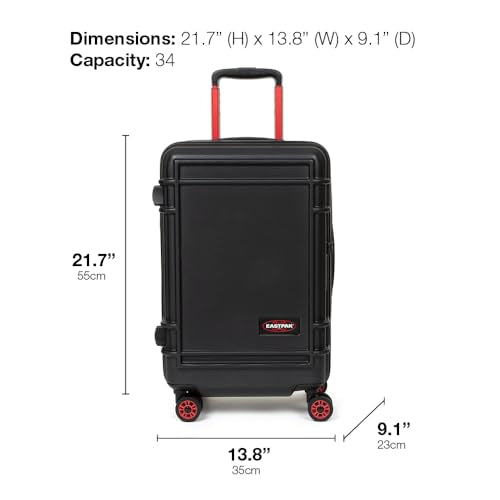 EASTPAK Resist'R Zip S – 34L Hardshell Suitcase with Dual Compartments, TSA Lock, Silent 360° Spinner Wheels & Water-Resistant Design, Camo