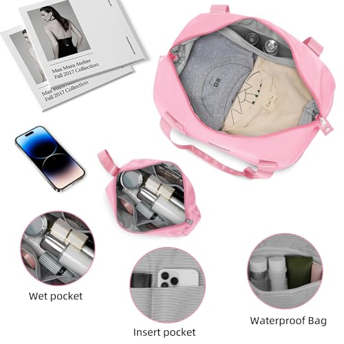 LARVENDER Luggage Sets 5 Piece Hardside Expandable Suitcase with Wheels Lock,PC+ABS Hardside Lightweight Rolling Suitcase for Women and Men,Peach Sparkling