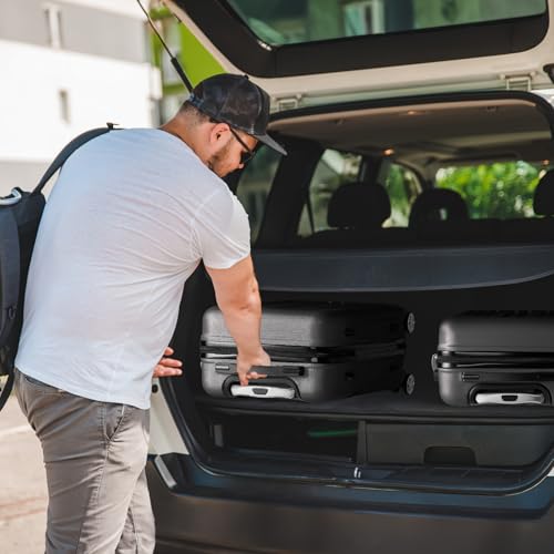 Karl home Luggage Sets 3 Piece, ABS Hardside Suitcase Set with Double Spinner Wheels & TSA Lock for Travel Business, 3-Piece Set (20/24/28), Dark Gray