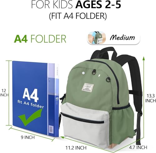 atgark Toddler Backpack for Boys Girls 2-5, Preschool Backpack for Boys Girls, Kids Child Kindergarten Backpack, 13" H, Fit Standard Folder