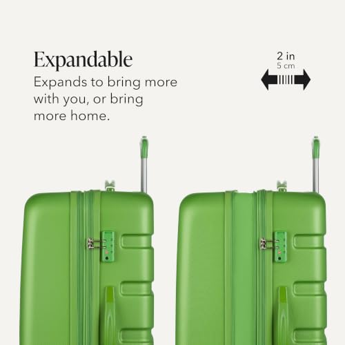SwissGear 7366 Signature Hardside Expandable Luggage with Spinner Wheels, TSA Lock, Green, Checked-Large 27-Inch