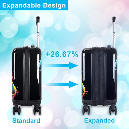 UFNDC Lightweight Hardshell Spinner Kids Suitcase Set 2PCS with Wheels - Airplane Approved Carry-On Luggage for Boys & Children Ages 3-10, Fun Game Rolling Suitcases for Elementary Toddler Travel