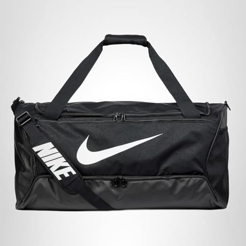 Nike Unisex Brasilia Training Duffel Bag (Small, 41L), Black/Black/White, MISC