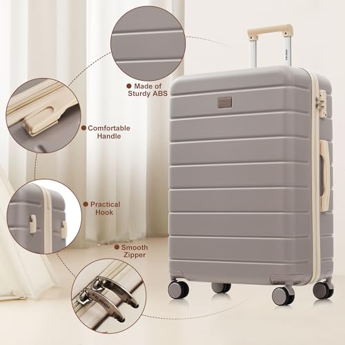 Luggage Sets 3 Piece Suitcases, ABS Hardside Carry-on, Checked Luggage, Lock