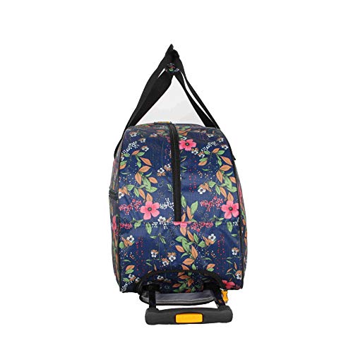 LUCAS Designer Carry On Luggage Collection - Lightweight Pattern 22 Inch Duffel Bag- Weekender Overnight Business Travel Suitcase with 2- Rolling Wheels (Peach)