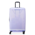 florence by mills Gotta Glow Hardside Expandable Luggage with Spinner Wheels, Translucent See-Thru Purple, Checked-Large 29 Inch
