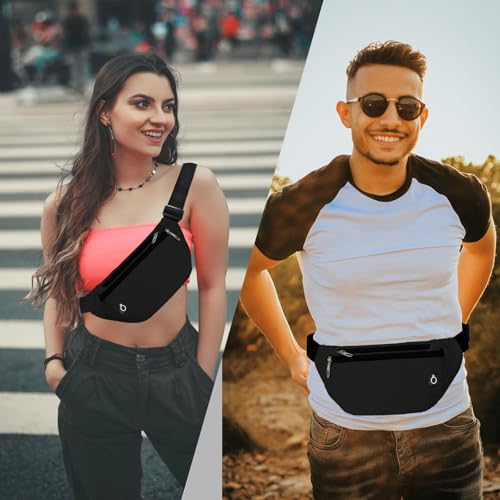 Fanny Pack for Women Men,Crossbody Fanny Pack Water Resistant Sports Waist Bag Pack, Belt Bag for Travel Hiking Running