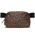 Pander Two Way Zipper Fanny Pack Nylon Everywhere Belt Bag for Women, Water Repellent Waist Packs, Crossbody Bags with Adjustable Strap (Midnight Leopard)