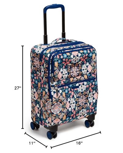 Vera Bradley Women's Softside Rolling Suitcase Luggage, Enchanted Mandala Blue, 27" Check In
