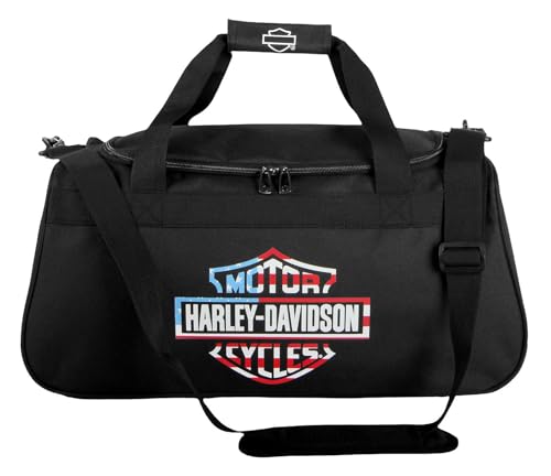 Harley-Davidson Americana Bar & Shield Logo Graphic Rugged Duffel Bag, Black