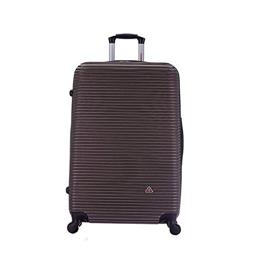 InUSA ROYAL Hardside Spinner Luggage with Ergonomic Handles | Spacious Travel Suitcase with Four Spinner Wheels and Studs | 28 Inch Large Hardside Spinner Luggage | Brown