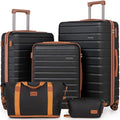 Cosbarn Luggage Sets 5 Piece Suitcases with Wheels, Suitcase Sets ABS Hard Case Luggage with TSA Lock Durable Carry-on Luggage with Spinner Wheels Travel Suitcase for Men Women