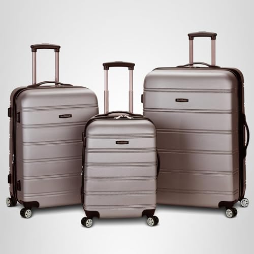 Rockland Melbourne Hardside 2 Piece Expandable Spinner Wheel Luggage Set, (20"/28"), Silver
