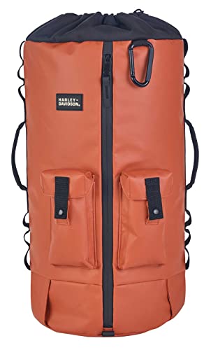 Harley-Davidson Water-Resistant Drawstring Hybrid Duffel/Backpack - Vintage Rust