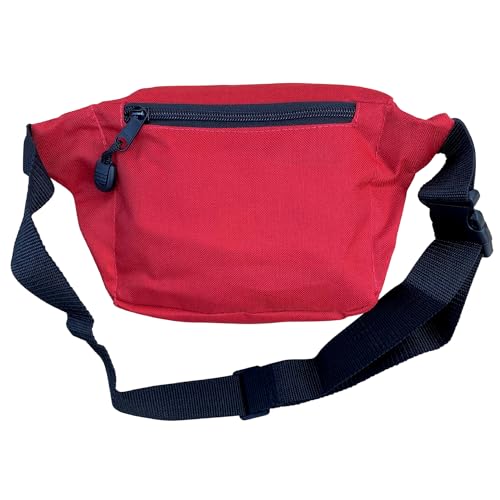 Kemp USA Lifeguard Fanny Pack Waist Hip Bag with GUARD Logo Red Water-Resistant Tactical Medical Storage Pouch for First Aid CPR Kit EMS Lifeguard Gear Organizer