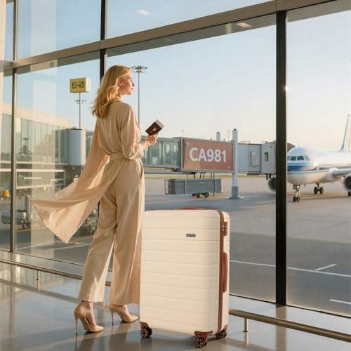 Cosbarn Luggage Sets 5 Piece Suitcases with Wheels, Suitcase Sets ABS Hard Case Luggage with TSA Lock Durable Carry-on Luggage with Spinner Wheels Travel Suitcase for Men Women