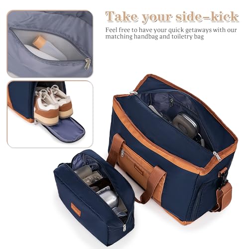 Cobens 5 Piece Luggage Sets with Spinner Wheels and Tsa Lock, Hardshell ABS Suitcase Set, Lightweight Hardside Waterproof Travel Suitcases for Men Women, 20", 24", 28" DarkBlue