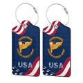 Pathfinder 2 Pcs Leather Baggage Bag Luggage Tags with Stainless Steel Loop and Travel Bag Cover